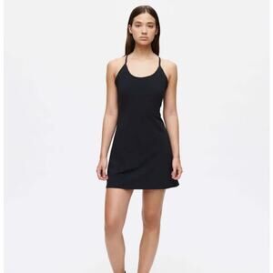 Outdoor Voices Sleek Casual Black Exercise Dress Racerback Built In Shorts XL